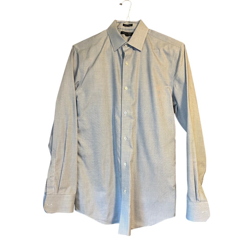 Banana Republic Grant Slim Fit Gray Button Down Shirt Size Medium